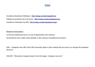 CGU



Conditions Générales d’Utilisation : http://instagr.am/about/legal/terms/

Politique de protection de la vie privée...