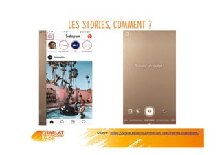 Les stories, comment ?
Source : https://www.pellerin-formation.com/stories-instagram/
 