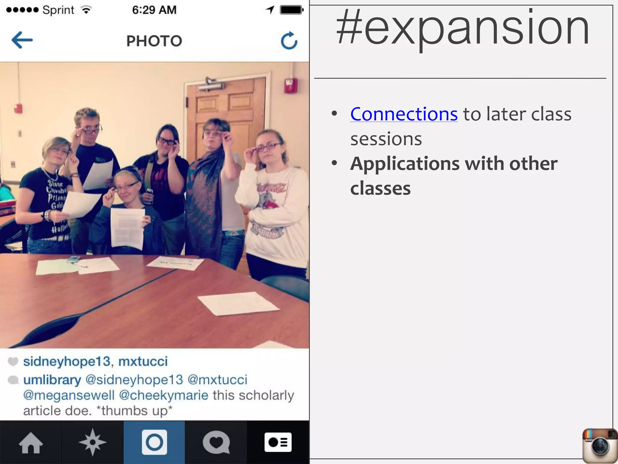 #workscited
Mackey, T. P., & Jacobson, T. E. (2011).
Reframing information literacy as a
metaliteracy. College & Research
Libraries, 72(1), 62-78.
Mellon, C. (1986). Library anxiety: A
grounded theory and its
development. College & Research
Libraries, 47(2), 160-165.
Seale, M. (2010). Information literacy
standards and the politics of knowledge
production: Using user-generated content to
incorporate critical pedagogy. In M.T.
Accardi, E. Drabinski, & A. Kumbier (Eds.),
Critical library instruction: Theories and
methods. (221-235). Duluth, MN: Library Juice
Press.
 