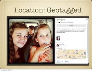 Location: Geotagged




Tuesday, July 26, 2011
 