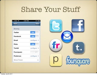 Share Your Stuff




Tuesday, July 26, 2011
 