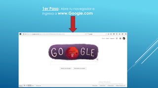 1er Paso: Abre tu navegador e
ingresa a www.Google.com
 
