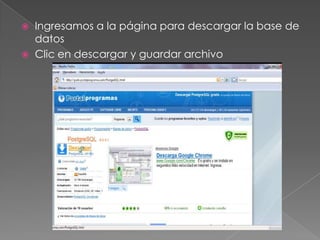 Ingresamos a la página para descargar la base de datosClic en descargar y guardar archivo
