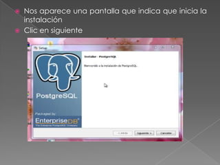 Nos aparece una pantalla que indica que inicia la instalación Clic en siguiente