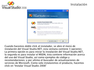 Instalación de microsoft visual studio net 2008 | PPTX