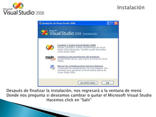 Instalación de microsoft visual studio net 2008 | PPTX