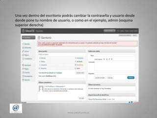 www.adelafuente.es10Lo logramos. Si no pudiste elegir el nombre de usuario y contraseña apunta los datos que te dará en la siguiente ventana. Podrás modificarlos posteriormente desde el escritorio de wordpress.