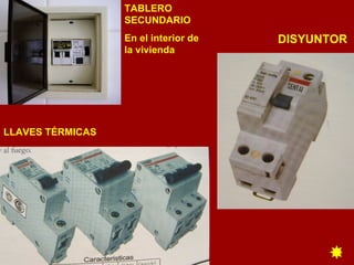 LLAVES TÉRMICAS DISYUNTOR TABLERO SECUNDARIO En el interior de la vivienda  
