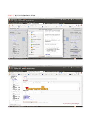 Paso 5: Actividades Base de datos
 