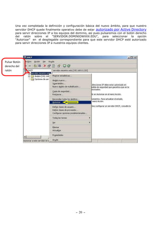 Instalación servicio dhcp en windows server 2003 | PDF