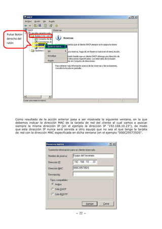 Instalación servicio dhcp en windows server 2003 | PDF