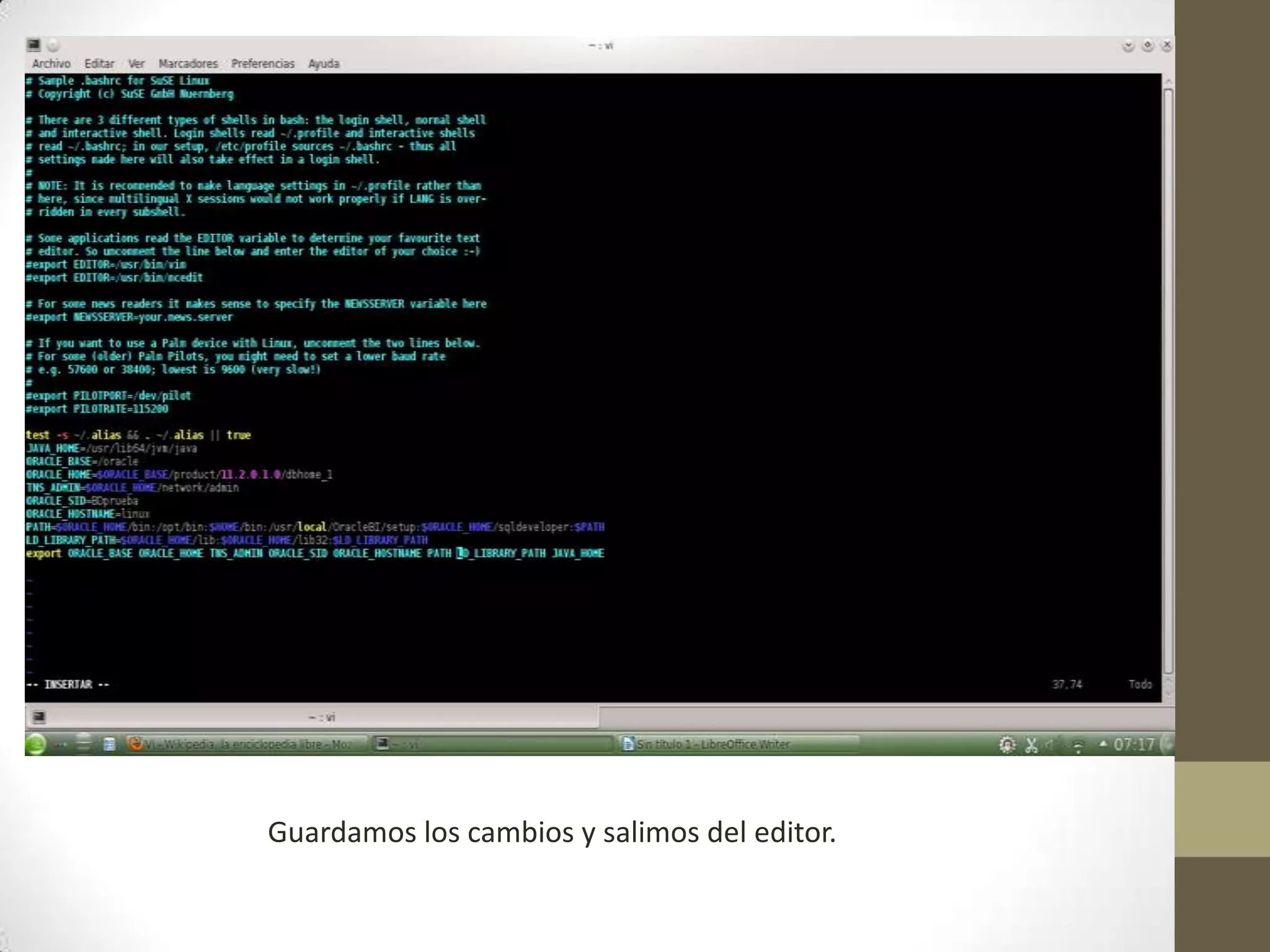Guardamos los cambios y salimos del editor.
 
