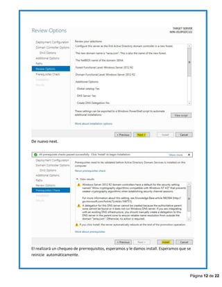 Manual de Instalación Active Directory Windows Server 2012 R2 | PDF