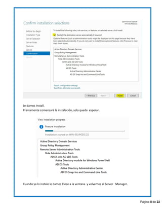 Manual de Instalación Active Directory Windows Server 2012 R2 | PDF
