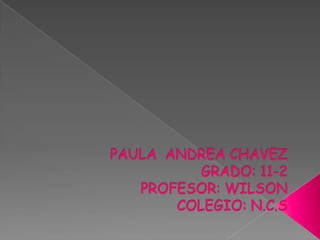 PAULA  ANDREA CHAVEZGRADO: 11-2PROFESOR: WILSONCOLEGIO: N.C.S 