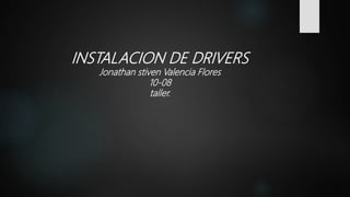 INSTALACION DE DRIVERS
Jonathan stiven Valencia Flores
10-08
taller.
 