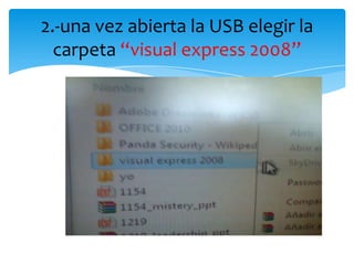 Instalacion de visual basic express 2008 | PPTX