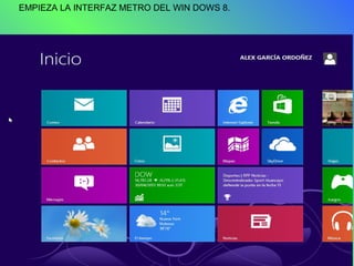 EMPIEZA LA INTERFAZ METRO DEL WIN DOWS 8.
 