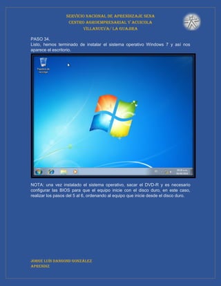 Instalacion de windows 7 | PDF