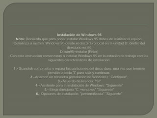  Formateo E Instalacion de windows 95
