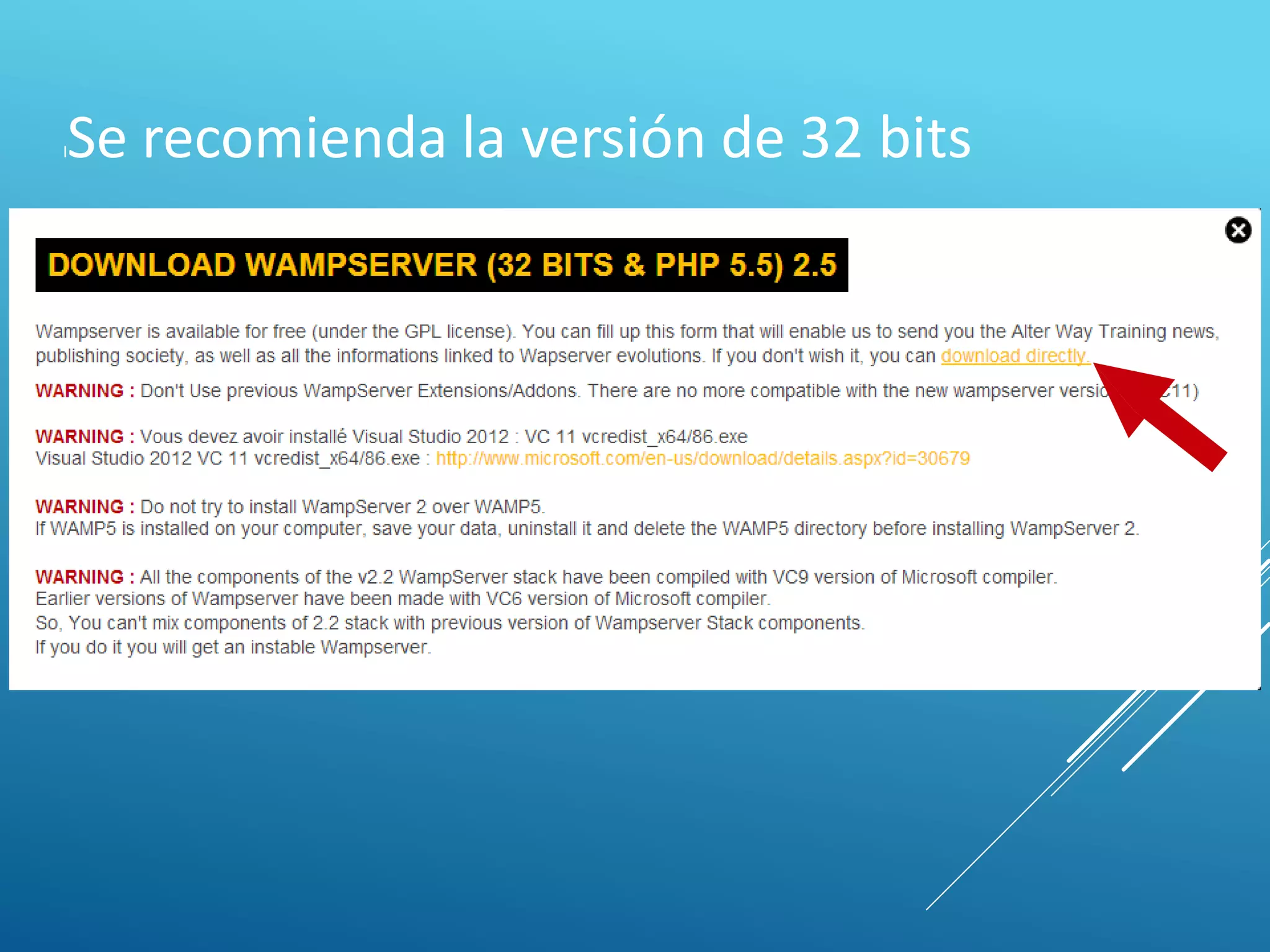 lSe recomienda la versión de 32 bits
 