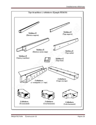 Instalaciones eléctricas




ARQUITECTURA   Construcción III                 Página 28
 