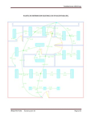 Instalaciones eléctricas




               PLANTA DE DISTRIBUCION ELECTRICA DE UN SALON PARA SPA.




                                    2




ARQUITECTURA    Construcción III                                             Página 83
 