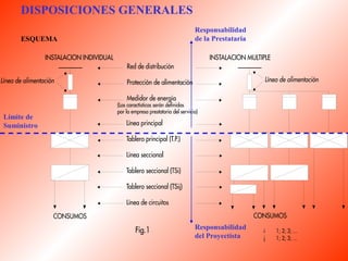 DISPOSICIONES GENERALES 
ESQUEMA 
Límite de 
Suministro 
Responsabilidad 
de la Prestataria 
Responsabilidad 
del Proyectista 
 