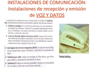 INSTALACIONES DE COMUNICACIÓN: Instalaciones de recepción y emisión de  VOZ Y DATOS 