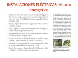 INSTALACIONES ELÉCTRICAS: Ahorro energético 