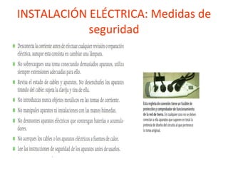 INSTALACIÓN ELÉCTRICA: Medidas de seguridad 