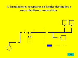 4.-Instalaciones receptoras en locales destinados a
           usos colectivos o comerciales.
 