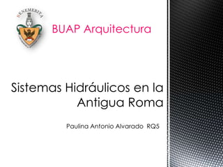 BUAP Arquitectura




  Paulina Antonio Alvarado RQ5
 