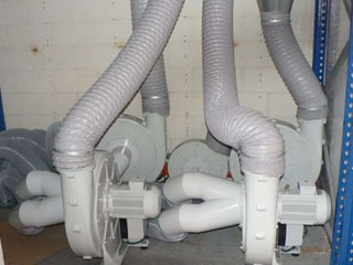 Instalacion plotter laser con 5 bombas de vacio