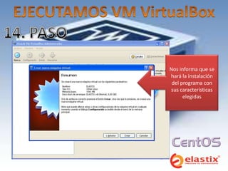 Nos informa que se
hará la instalación
 del programa con
sus características
      elegidas
 