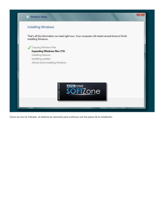 Como se nos ha indicado, el sistema se reiniciará para continuar con los pasos de la instalación:
 