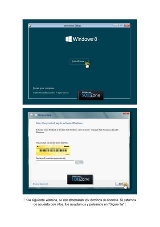 En la siguiente ventana, se nos mostrarán los términos de licencia. Si estamos 
de acuerdo con ellos, los aceptamos y pulsamos en “Siguiente” : 
 