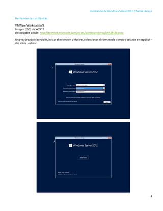 Instalación e Introducción básica de Windows Server 2012 | PDF