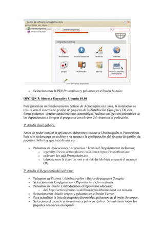 Instalando activinspire en Windows y Linux | PDF