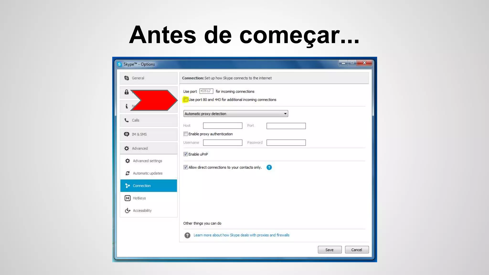 Antes de começar...
 