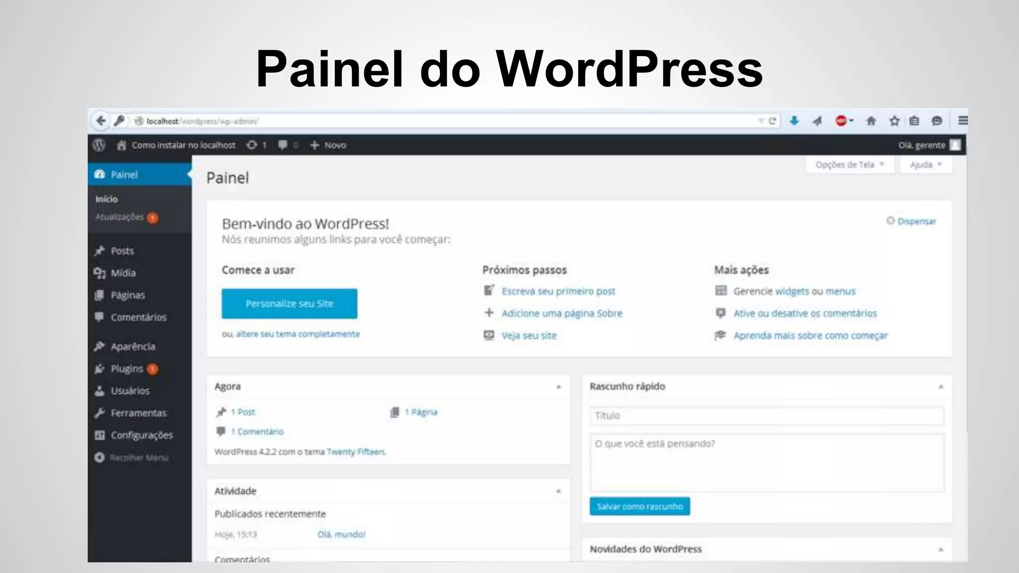 Painel do WordPress
 