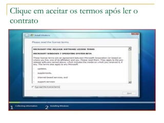 Clique em aceitar os termos após ler o contrato  
