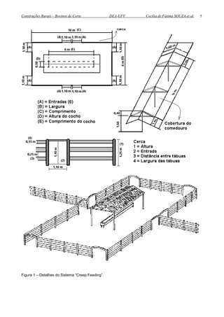 Construções Rurais – Bovinos de Corte DEA-UFV Cecília de Fátima SOUZA et al.
Figura 1 – Detalhes do Sistema “Creep Feeding”.
5
 