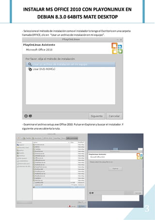 Instalar office 2010 con playonlinux en debian 8.3.0 64 bits mate ...