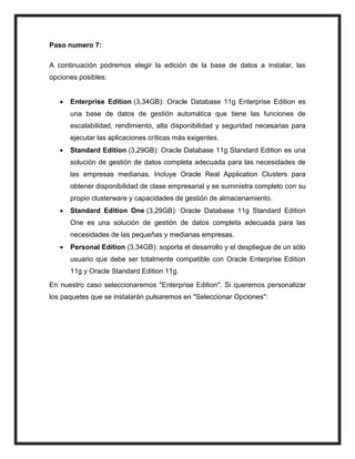 Instalar oracle database 11g r2 | PDF