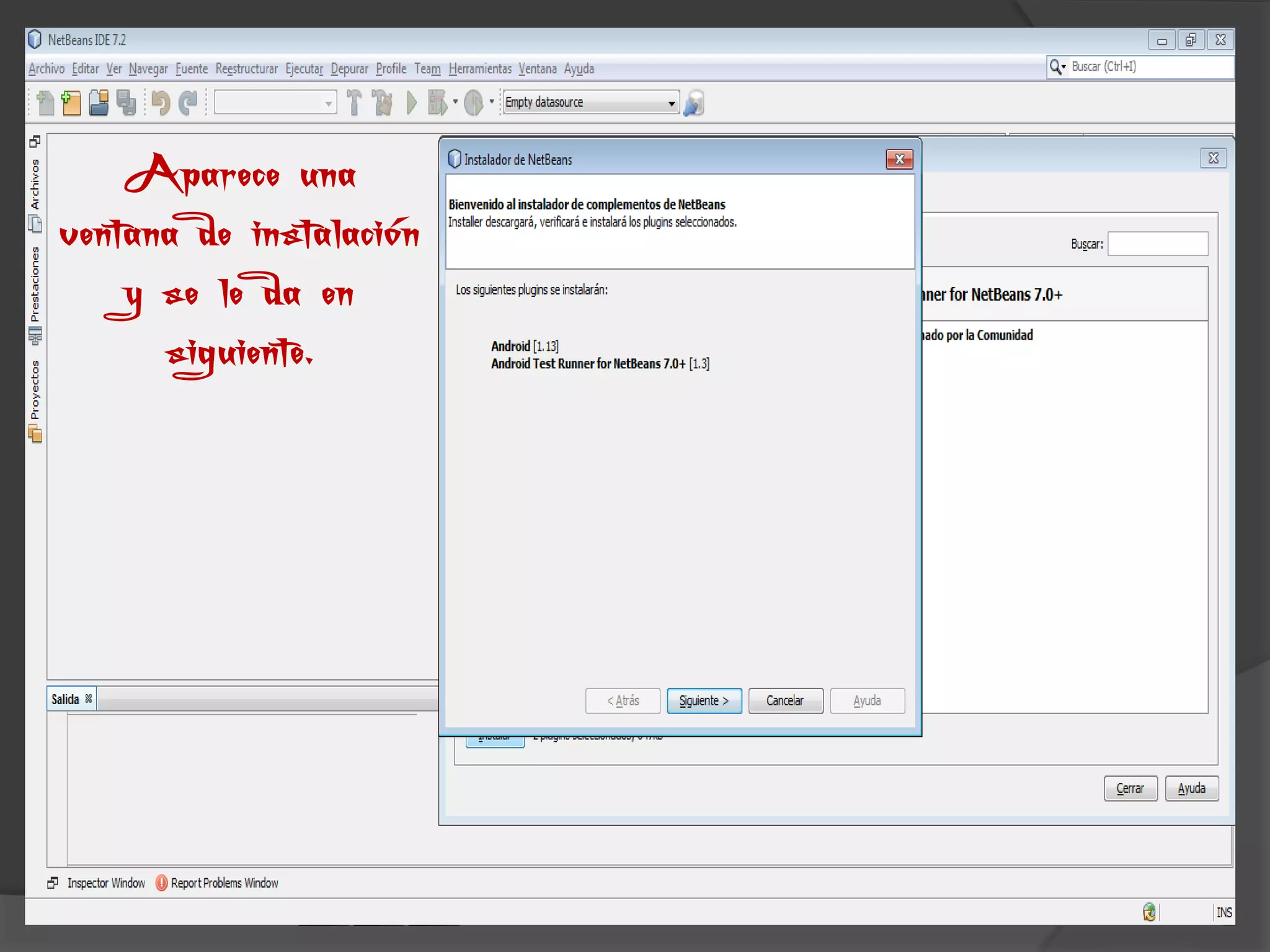 Aparece una
ventana de instalación
    y se le da en
      siguiente.
 