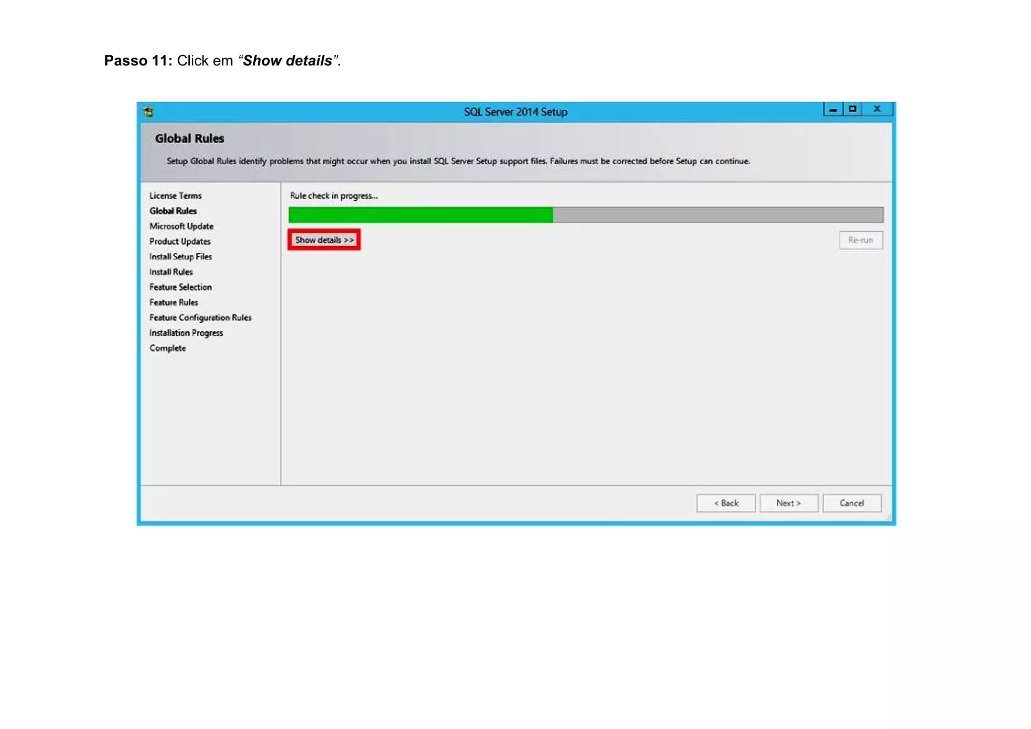 Passo 11: Click em “Show details”.
 