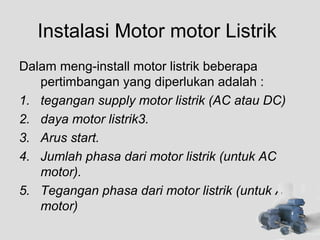 Instalas motor-listrik | PPS
