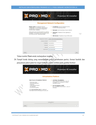 Instalasi dan Konfigurasi Proxmox VE 5.1 pada VMware Workstation 14 | PDF