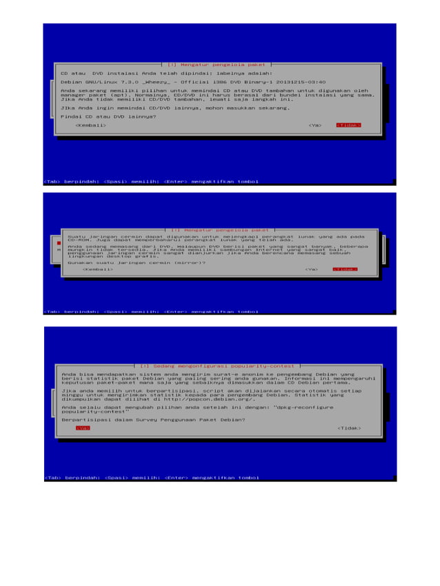 Instalasi debian mode teks pada komputer virtual | PDF